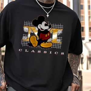 Disney Disney Collab Mickey Mouse Çizgi Film Baskılı Kısa Kollu Tişört, Erkek Günlük Yaz