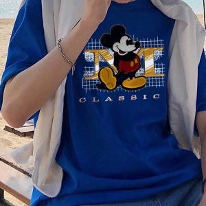 Disney Disney Collab Mickey Mouse Çizgi Film Baskılı Kısa Kollu Tişört, Erkek Günlük Yaz