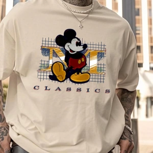 Disney Disney Collab Mickey Mouse Çizgi Film Baskılı Kısa Kollu Tişört, Erkek Günlük Yaz