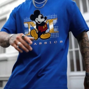 Disney Disney Collab Mickey Mouse Çizgi Film Baskılı Kısa Kollu Tişört, Erkek Günlük Yaz