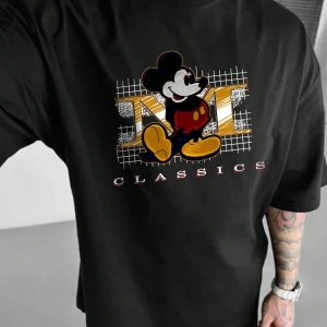 Disney Disney Collab Mickey Mouse Çizgi Film Baskılı Kısa Kollu Tişört, Erkek Günlük Yaz