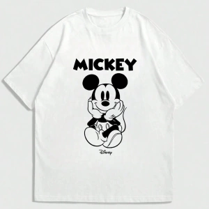 Disney Disney Collab Mickey Mouse Çizgi Film Baskılı Kısa Kollu Tişört, Erkek Günlük Yaz