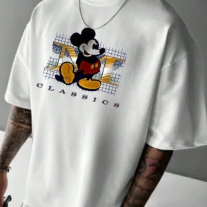 Disney Disney Collab Mickey Mouse Çizgi Film Baskılı Kısa Kollu Tişört, Erkek Günlük Yaz
