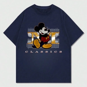Disney Disney Collab Mickey Mouse Çizgi Film Baskılı Kısa Kollu Tişört, Erkek Günlük Yaz