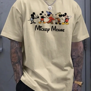 Disney Disney Collab Mickey Mouse & Friends Çizgi Film Baskılı Rahat Kısa Kollu Tişört Erkekl