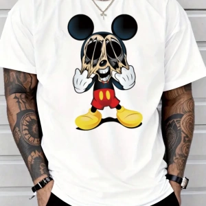 Disney Disney Collab Mickey Mouse Yaz Erkek Günlük Karikatür Baskılı Kısa Kollu Tişört