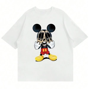 Disney Disney Collab Mickey Mouse Yaz Erkek Günlük Karikatür Baskılı Kısa Kollu Tişört