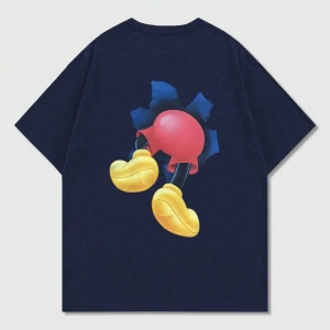 Disney Disney İşbirliği Mickey Mouse Baskılı Erkek Günlük Kısa Kollu Tişört, Yaz