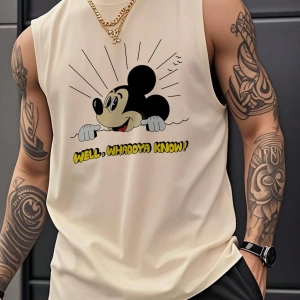 Disney Disney İşbirliği Mickey Mouse Ve Arkadaşları Erkek Rahat Karikatür Baskılı Kısa Kollu