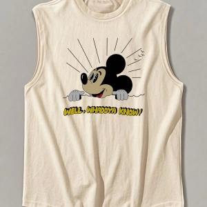 Disney Disney İşbirliği Mickey Mouse Ve Arkadaşları Erkek Rahat Karikatür Baskılı Kısa Kollu