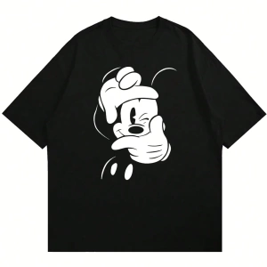 Disney Disney İşbirliği Mickey Mouse Ve Arkadaşları Erkek Rahat Karikatür Baskılı Kısa Kollu