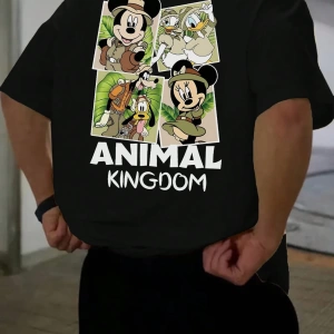 Disney Disney Mickey Mouse Collab Erkek Günlük Karikatür Baskılı Kısa Kollu Tişört, Yaz