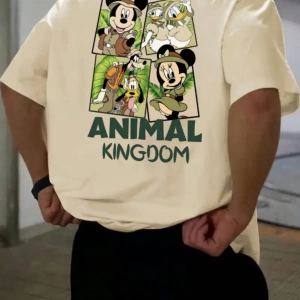 Disney Disney Mickey Mouse Collab Erkek Günlük Karikatür Baskılı Kısa Kollu Tişört, Yaz