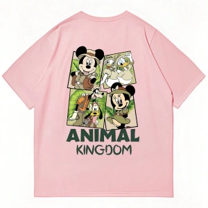 Disney Disney Mickey Mouse Collab Erkek Günlük Karikatür Baskılı Kısa Kollu Tişört, Yaz