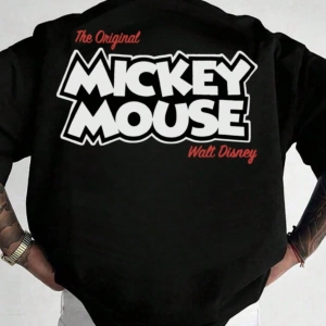 Disney Disney Mickey Mouse İşbirliği Erkek Rahat Yaz Karikatür Baskılı Kısa Kollu Tişört