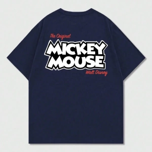 Disney Disney Mickey Mouse İşbirliği Erkek Rahat Yaz Karikatür Baskılı Kısa Kollu Tişört