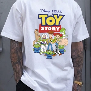 Disney Disney Monsters University Collab Erkek Günlük Karikatür Baskılı Kısa Kollu Tişört, Ya