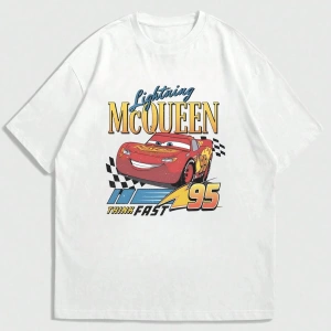 Disney Disney X Cars McQueen Erkek Günlük Karikatür Baskılı Kısa Kollu Tişört, Yaz