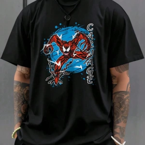 Disney Disney X Marvel Casual Erkek Karikatür Baskılı Kısa Kollu Tişört, Yaz