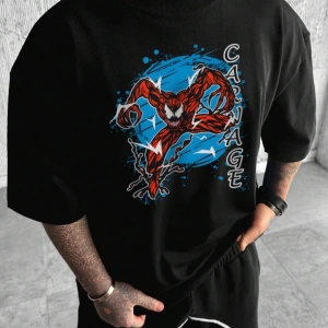 Disney Disney X Marvel Casual Erkek Karikatür Baskılı Kısa Kollu Tişört, Yaz