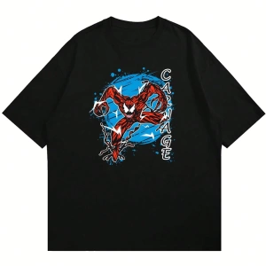 Disney Disney X Marvel Casual Erkek Karikatür Baskılı Kısa Kollu Tişört, Yaz