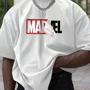 Disney Disney X Marvel Deadpool Ve Wolverine Grafik Baskılı Kısa Kollu Tişört Erkekler İçin,
