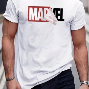 Disney Disney X Marvel Deadpool Ve Wolverine Grafik Baskılı Kısa Kollu Tişört Erkekler İçin,