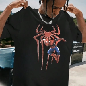 Disney Disney X Marvel SPIDER-MAN Erkek Günlük Karikatür Baskılı Kısa Kollu Tişört, Yaz