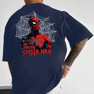 Disney Disney X Spider-Man Erkek Günlük Karikatür Baskılı Kısa Kollu Tişört, Yaz