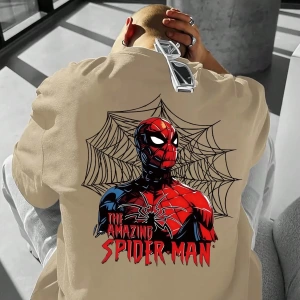 Disney Disney X Spider-Man Erkek Günlük Karikatür Baskılı Kısa Kollu Tişört, Yaz