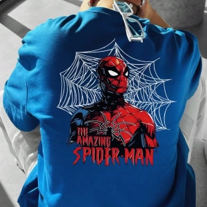 Disney Disney X Spider-Man Erkek Günlük Karikatür Baskılı Kısa Kollu Tişört, Yaz