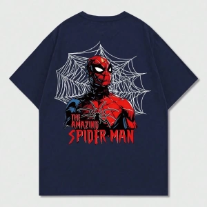 Disney Disney X Spider-Man Erkek Günlük Karikatür Baskılı Kısa Kollu Tişört, Yaz