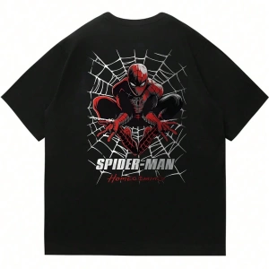 Disney Disney X Spider-Man Erkek Günlük Karikatür Baskılı Kısa Kollu Tişört, Yaz