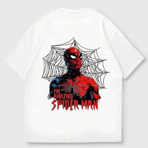Disney Disney X Spider-Man Erkek Günlük Karikatür Baskılı Kısa Kollu Tişört, Yaz