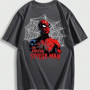 Disney Disney X Spider-Man Erkek Günlük Karikatür Baskılı Kısa Kollu Tişört, Yaz