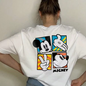 Disney Kadın Basit Sevimli Disney Karikatür Baskılı Rahat Yuvarlak Yaka Kısa Kollu Tişört, Gü