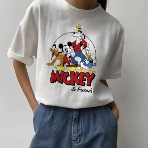 Disney  Kadın Yaz Basit Sevimli Çizgi Film Karakteri Baskılı Rahat Yuva