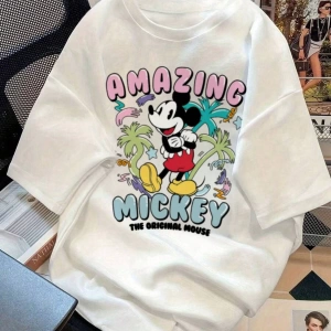 Disney  Kadın Yaz Basit Sevimli Disney Çizgi Film Karakteri Mickey Mous