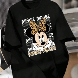 Disney Kadın Yaz Basit Sevimli Disney Çizgi Film Karakteri Minnie Bas