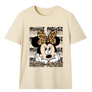Disney Kadın Yaz Basit Sevimli Disney Çizgi Film Karakteri Minnie Bas