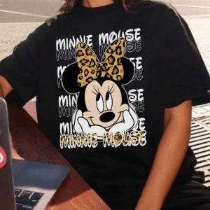 Disney Kadın Yaz Basit Sevimli Disney Çizgi Film Karakteri Minnie Bas