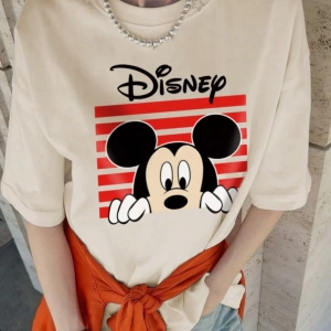 Disney Kadın Yaz Basit Sevimli Disney Çizgi Film Karakteri Minnie Mou