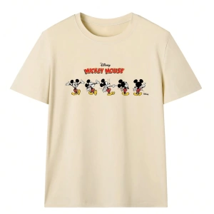 Disney  Kadın Yaz Basit Sevimli Disney Karikatür Mickey Mouse Baskılı R
