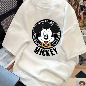 Disney Kadın Yaz Rahat Basit Sevimli Disney Karikatür Mickey Mouse Ba