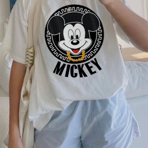 Disney Kadın Yaz Rahat Basit Sevimli Disney Karikatür Mickey Mouse Ba