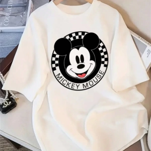 Disney Yaz Kadın Tişörtü, Basit ve Sevimli Disney Çizgi Film Karakter