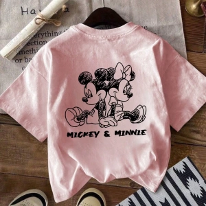 Disney Yaz Kadın Tişörtü, Basit ve Sevimli Disney Çizgi Film Karakter