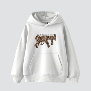 Dominate And Project Baskılı Oversize Unisex Premium Beyaz