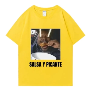 Don Pollo Salsa Y Picante komik grafik t shirt erkek kadın klasik punk Tee boy kısa kollu rah