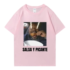 Don Pollo Salsa Y Picante komik grafik t shirt erkek kadın klasik punk Tee boy kısa kollu rah